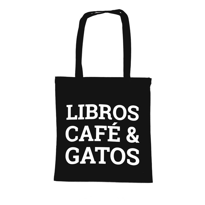 Tote bag - "Libros, café y gatos"