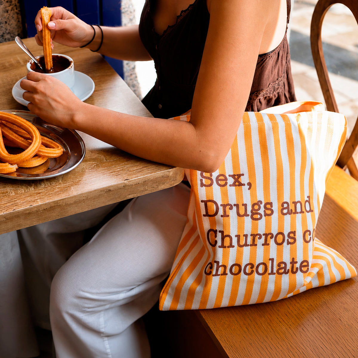 Tote bag - "Sex, Drugs and Churros con Chocolate"