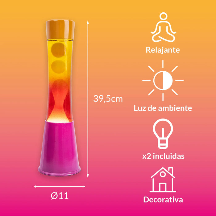 Lámpara de lava Fisura - Degradado rosa y naranja