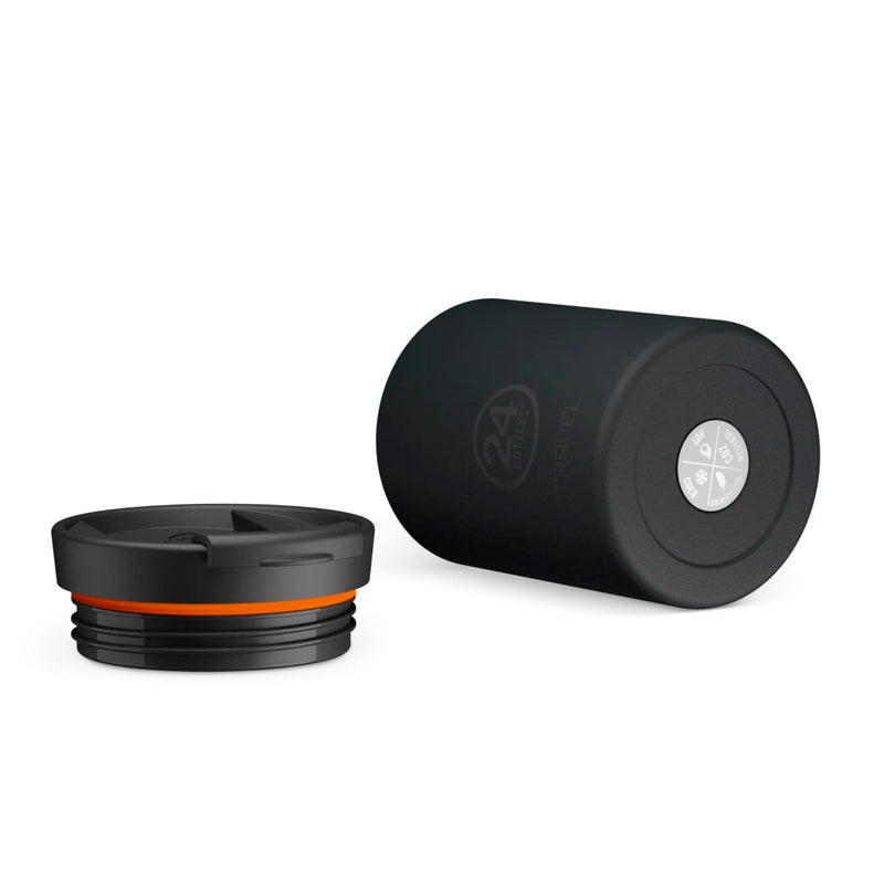 Taza de viaje de acero inoxidable 350 ml 24Bottles - Tuxedo Black