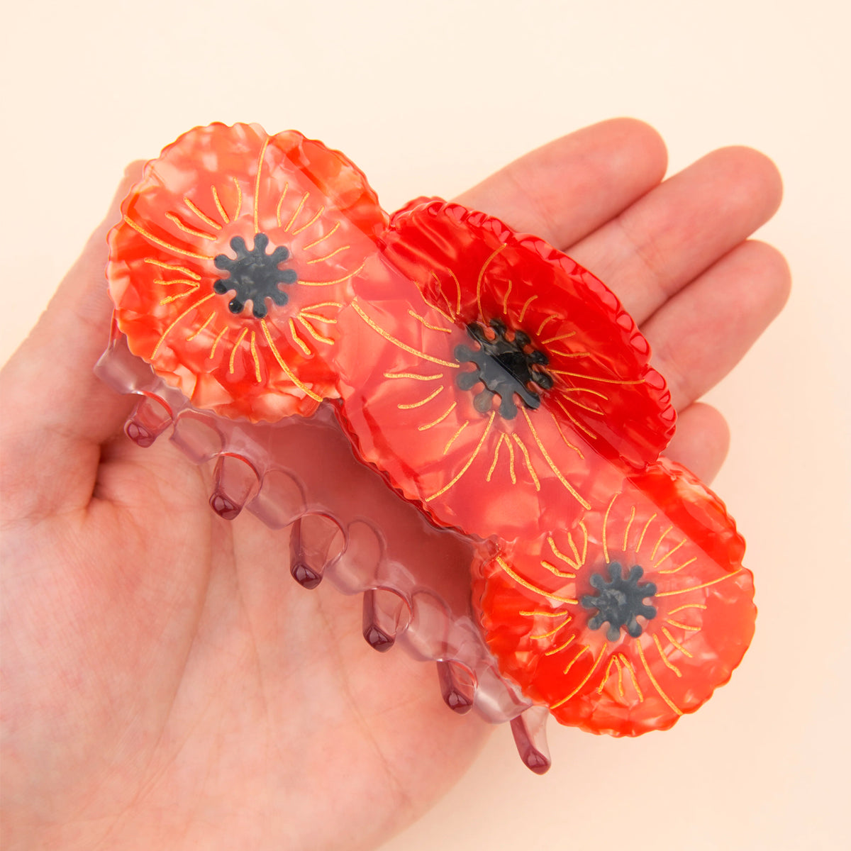 Pinza para el pelo - Amapolas