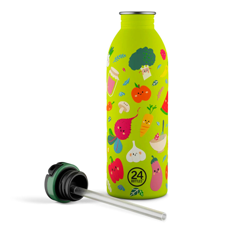 Botella de acero inoxidable 500 ml 24Bottles - Urban Veggie Friends 🥦🍎🥕