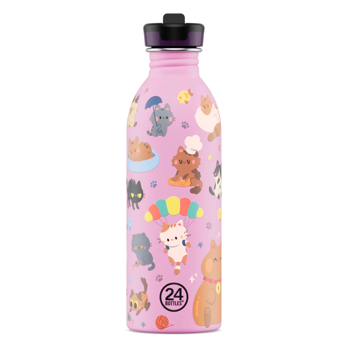 Botella de acero inoxidable 500 ml 24Bottles - Urban Meow Friends 🐱
