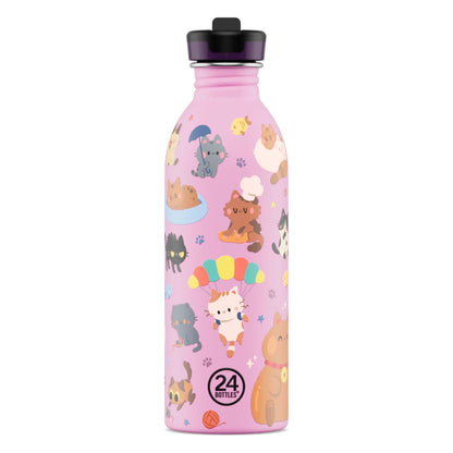 Botella de acero inoxidable 500 ml 24Bottles - Urban Meow Friends 🐱