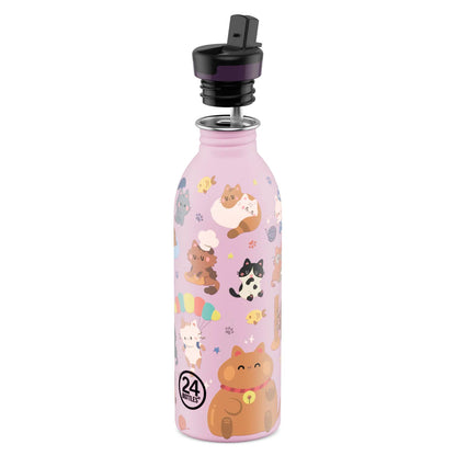 Botella de acero inoxidable 500 ml 24Bottles - Urban Meow Friends 🐱