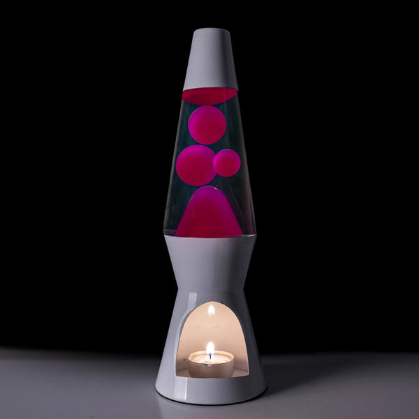 Lámpara de lava Vela - Blanca y rosa