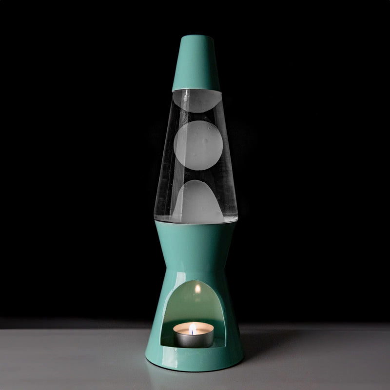 Lámpara de lava Vela Fisura - Menta y blanca