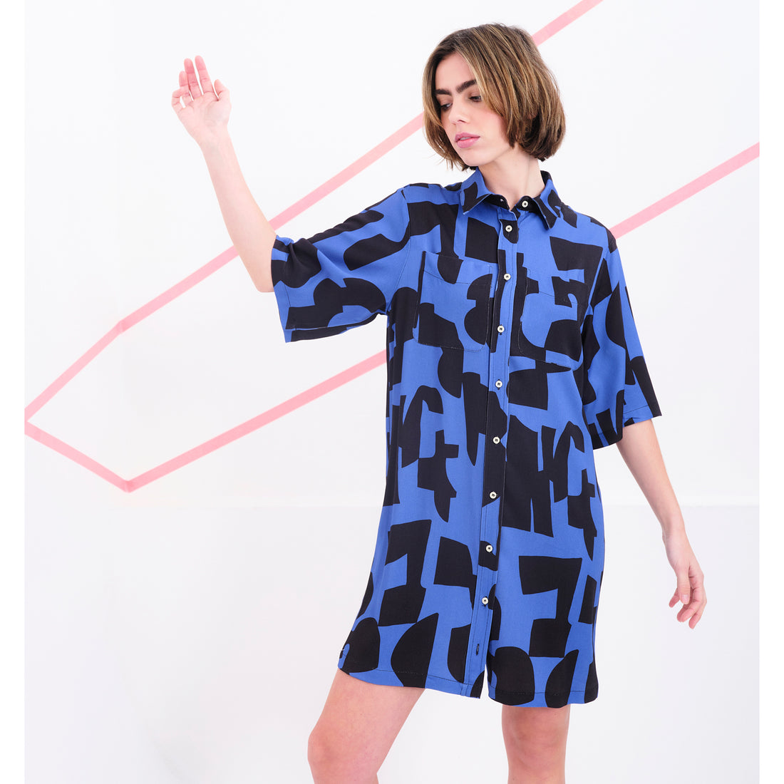 Vestido Béhulah - Coppola Abstracto Azul