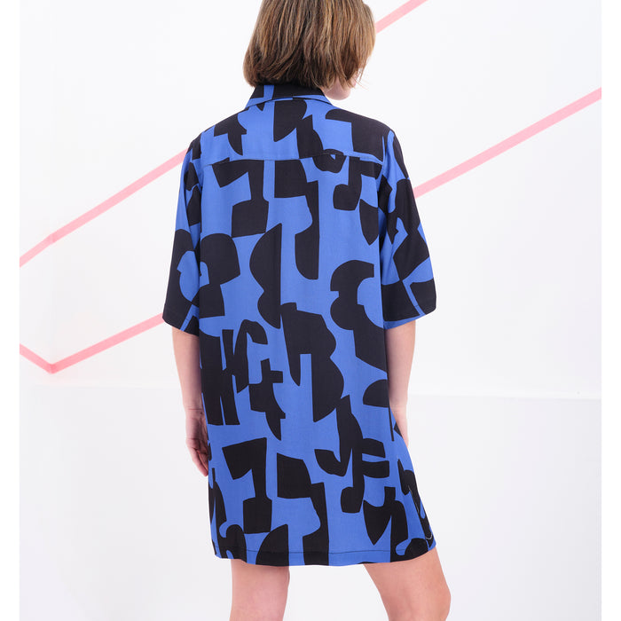 Vestido Béhulah - Coppola Abstracto Azul