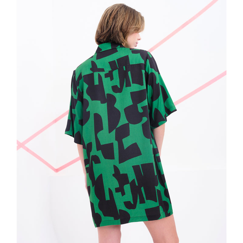 Vestido Béhulah - Coppola Abstracto Verde