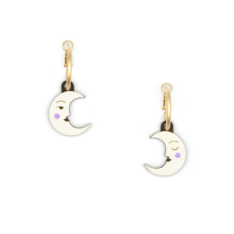 Pendientes de aro Materia Rica - Violet crescent luna 🌙