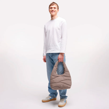 Bolso Got Bag - Wavy Puffer Shoulder Bag Oyster