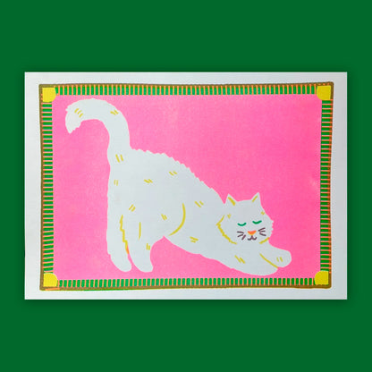 Print de Naomi Wilkinson A4 - "White Cat" 🐱