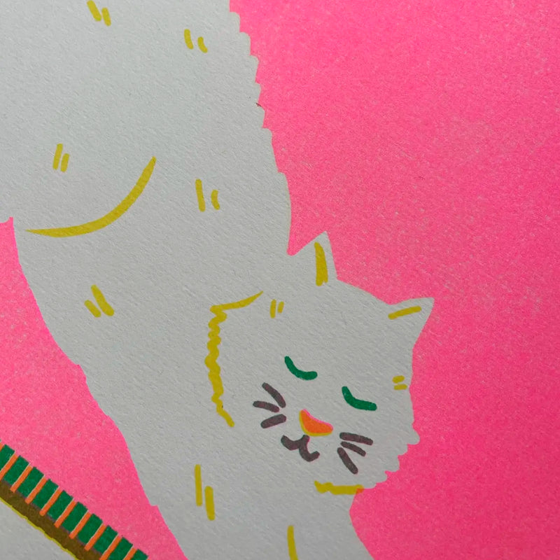 Print de Naomi Wilkinson A4 - "White Cat" 🐱