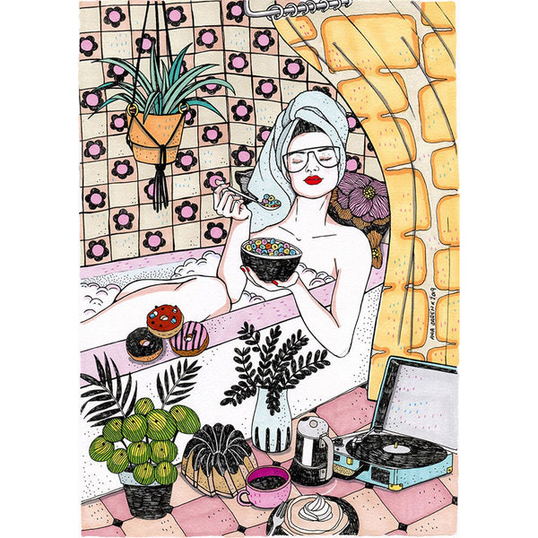 Print de Ana Jarén A4 - "Bath and Cereals"