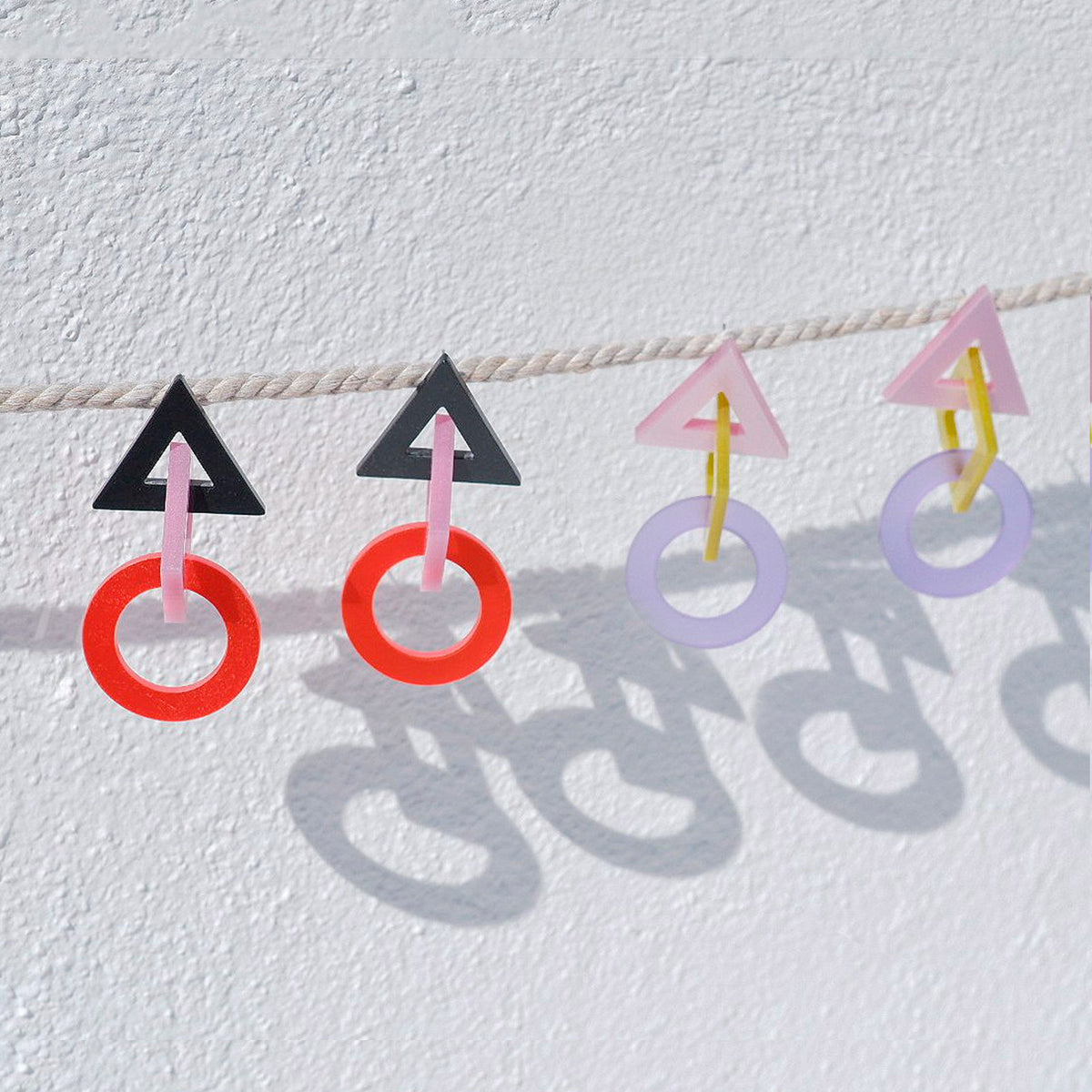 Pendientes  - Esencial Negro, rosa y naranja