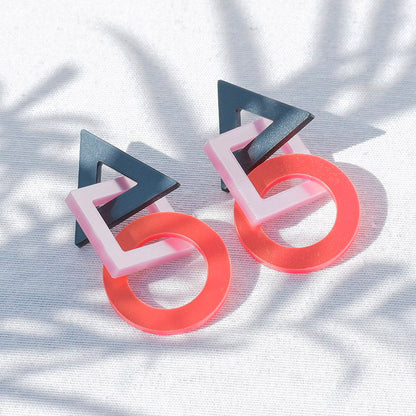 Pendientes  - Esencial Negro, rosa y naranja