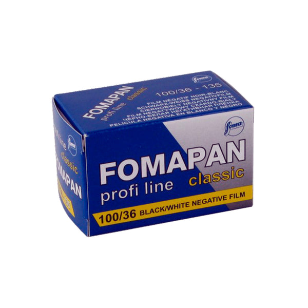 Caja de película fotográfica en blanco y negro de formato 35mm Fomapan Profi Line Classic ISO 100 de 36 exposiciones