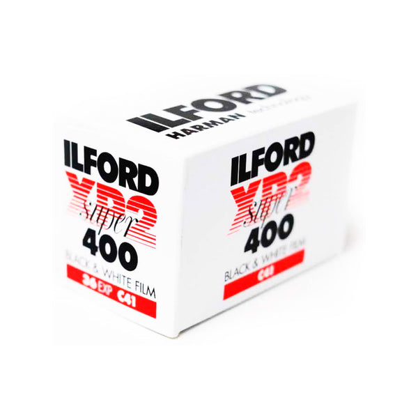 Caja de película fotográfica en blanco y negro para cámaras de 35mm Ilford XP2 Super ISO 400 de 36 exposiciones y revelado mediante el proceso C41