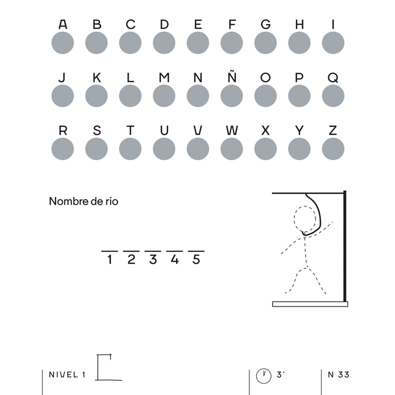 Librito de juego del ahorcado y otros juegos clásicos en formato rasca-rasca.  Página interior.