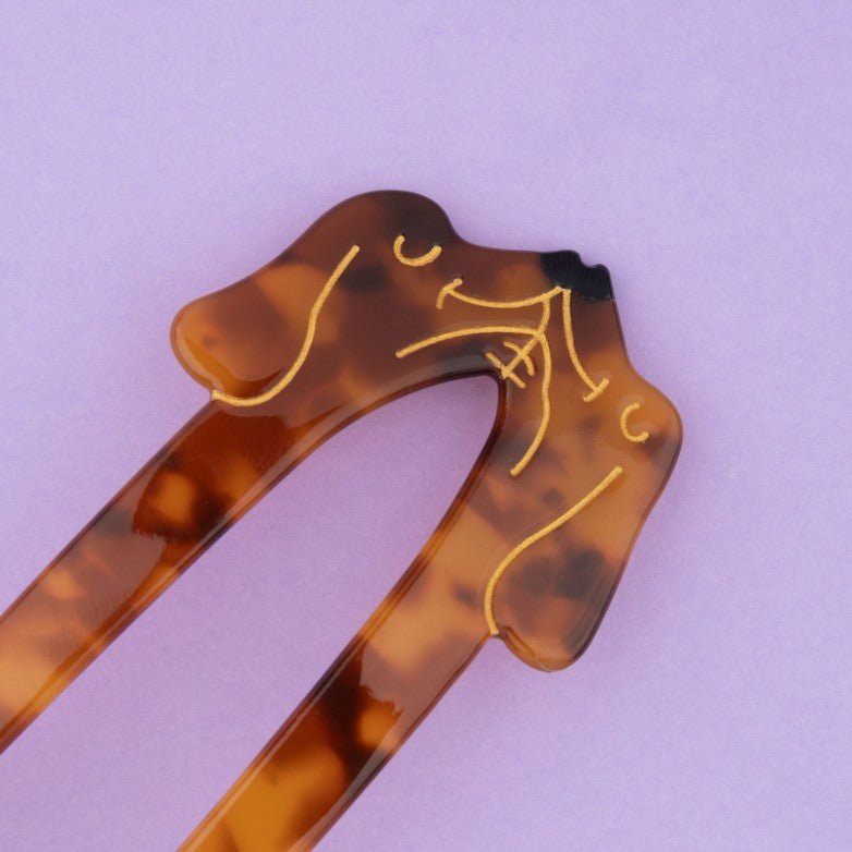 Palillo para el pelo - beso de Perros Salchicha