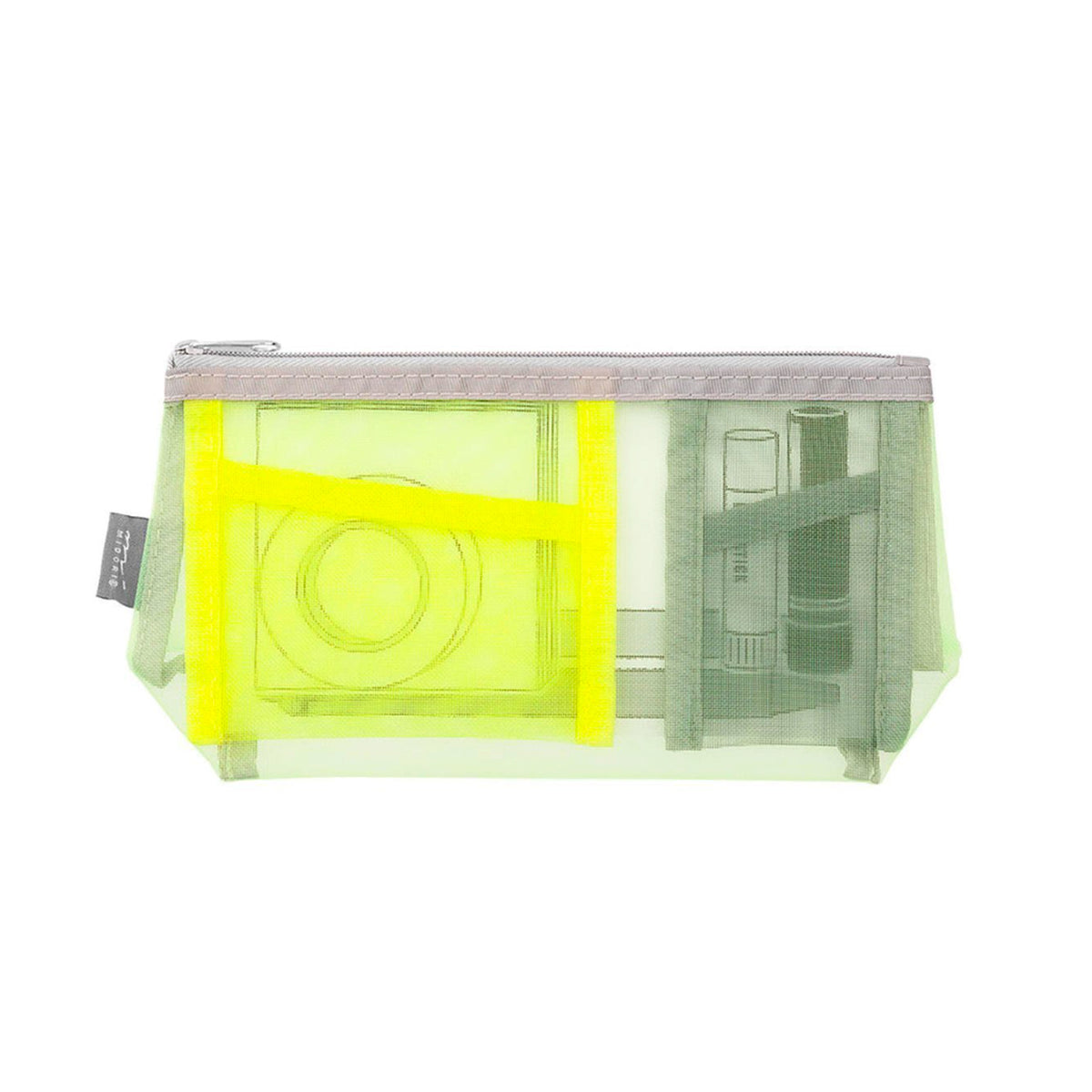 Estuche de malla con compartimentos Midori - Amarillo/Verde