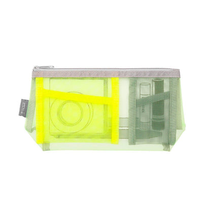 Estuche de malla con compartimentos Midori - Amarillo/Verde