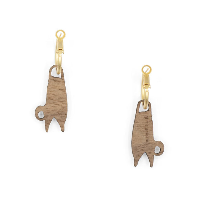 Pendientes de aro - Hanging cat cream