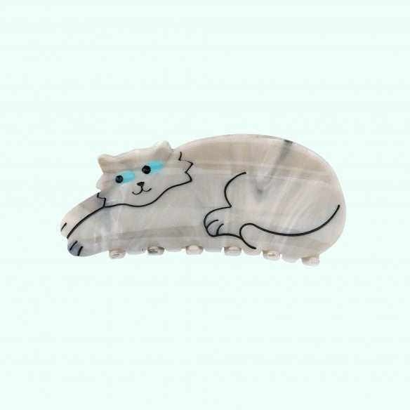 Pinza para el pelo - Gato Gris