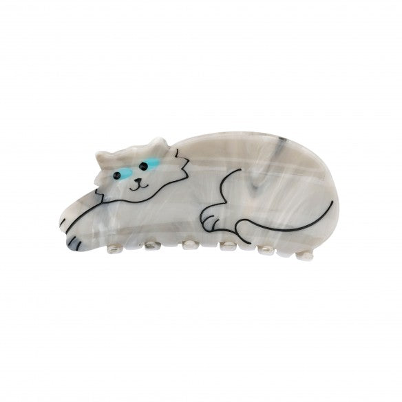 Pinza para el pelo - Gato Gris