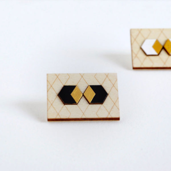 Pendientes de madera - Geometry Nº5
