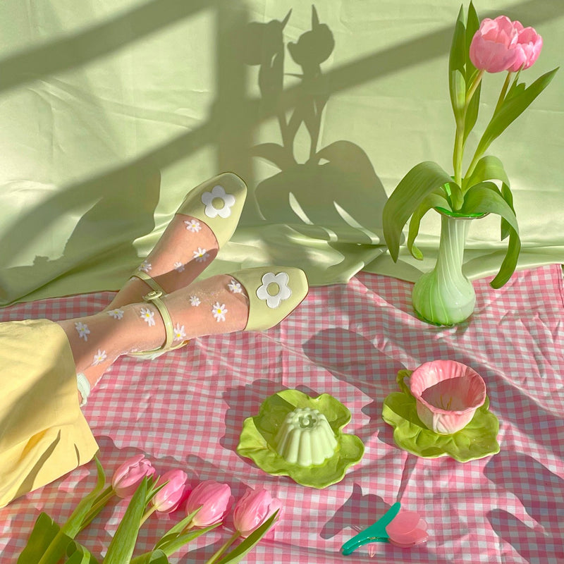 Calcetines transparentes - Margaritas