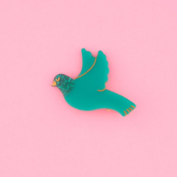 Pasador de pelo - Pájaro verde 🐦