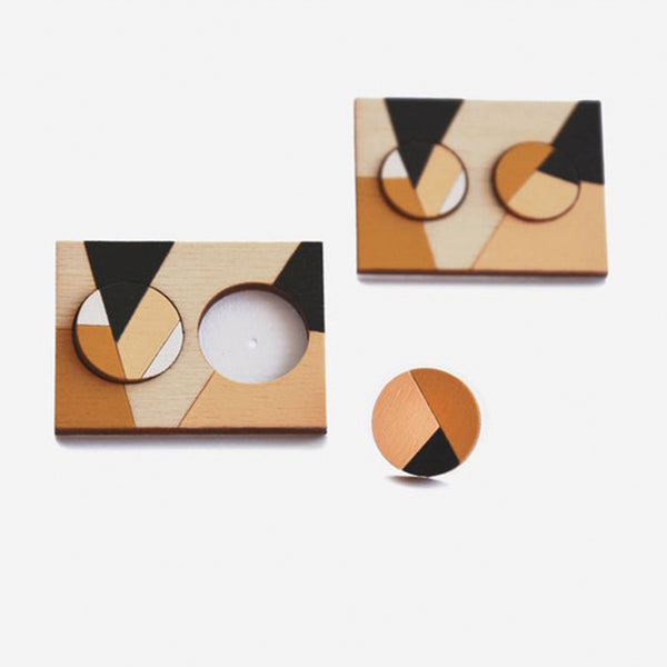 Pendientes de madera – Geometry Nº3