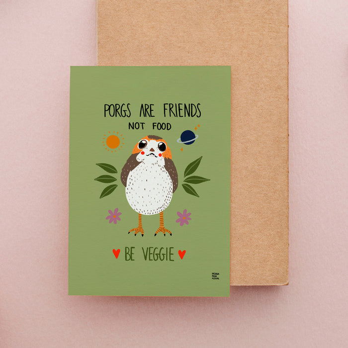 Postal de Pesadaperoalegre - "Porgs are friends not food. Be veggie"