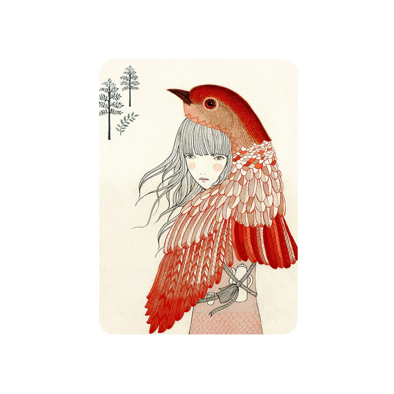 Postal - "Chica Petirrojo" de Lady Desidia