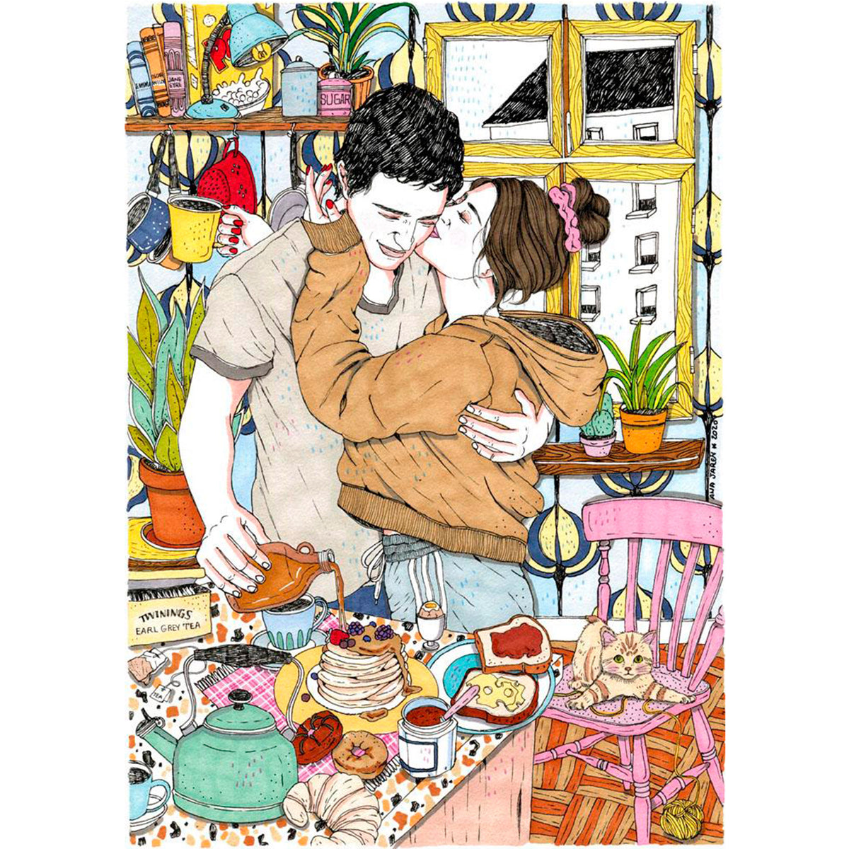 Print de Ana Jarén A4 - "Breakfast and  love"