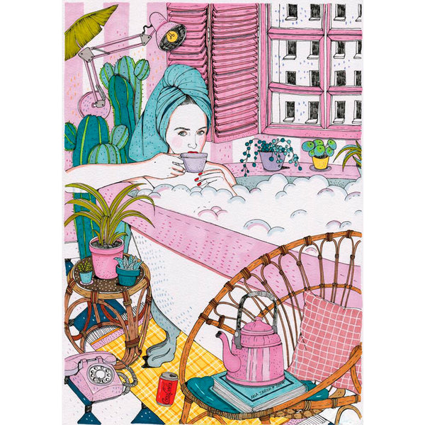 Print de Ana Jarén A4 - "Café en baño"