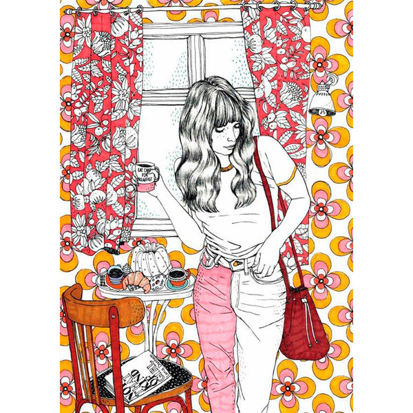 Print de Ana Jarén A4 - "Coffee girl"