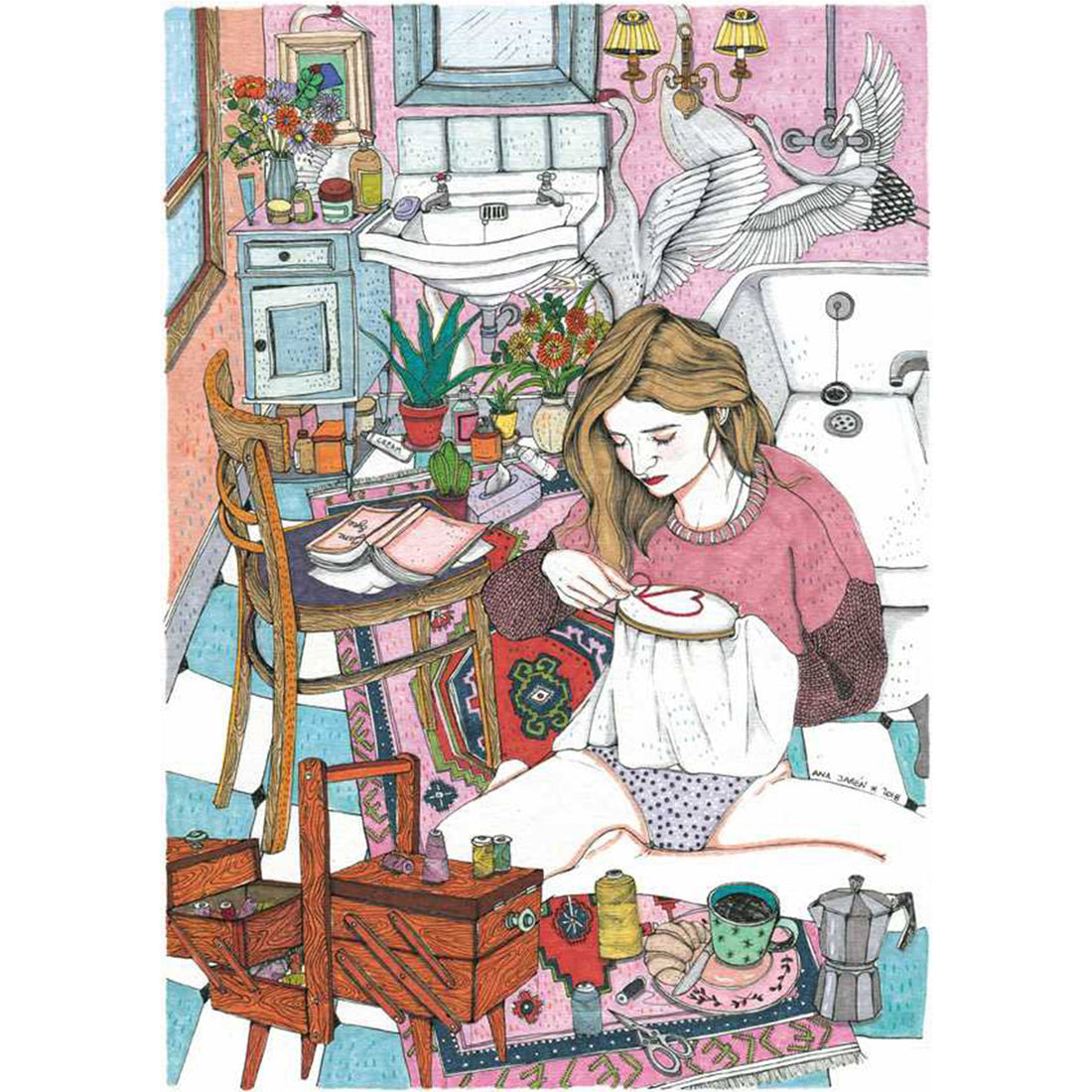 Print de Ana Jarén A4 - "Embroidery"