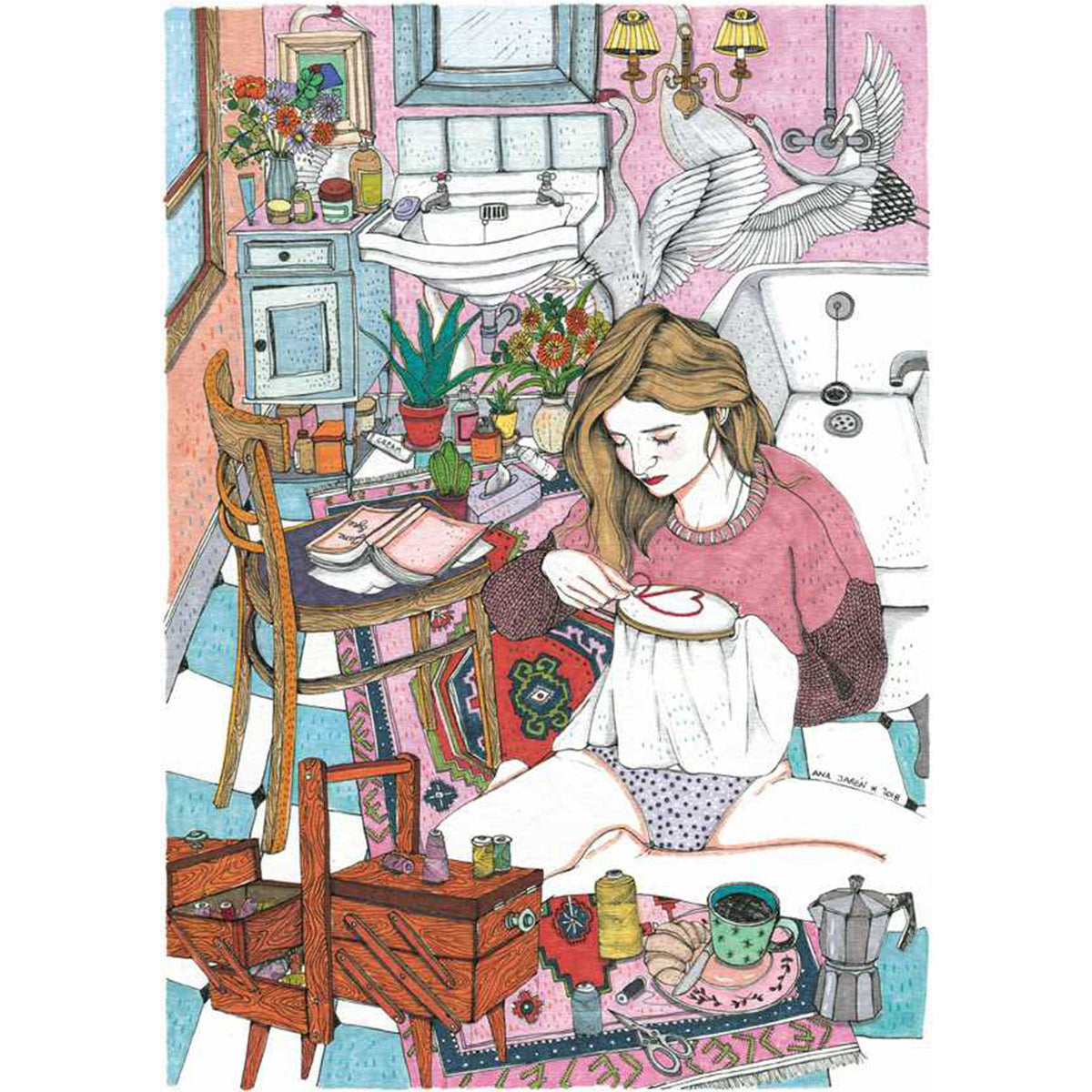 Print de Ana Jarén A4 - "Embroidery"