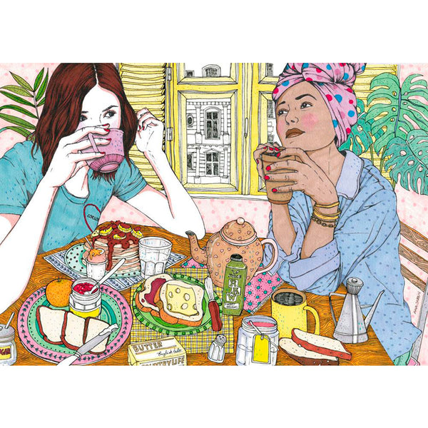Print de Ana Jarén A4 - "Girls having coffee"