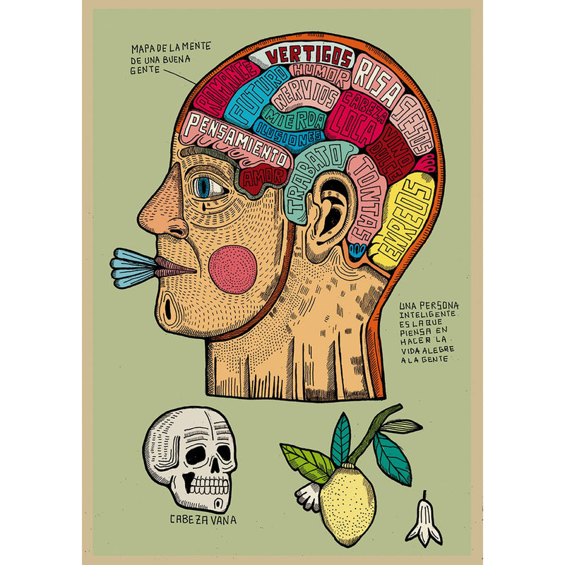 Print de Asís Percales A4 - "Mapa de la mente de la buena gente"