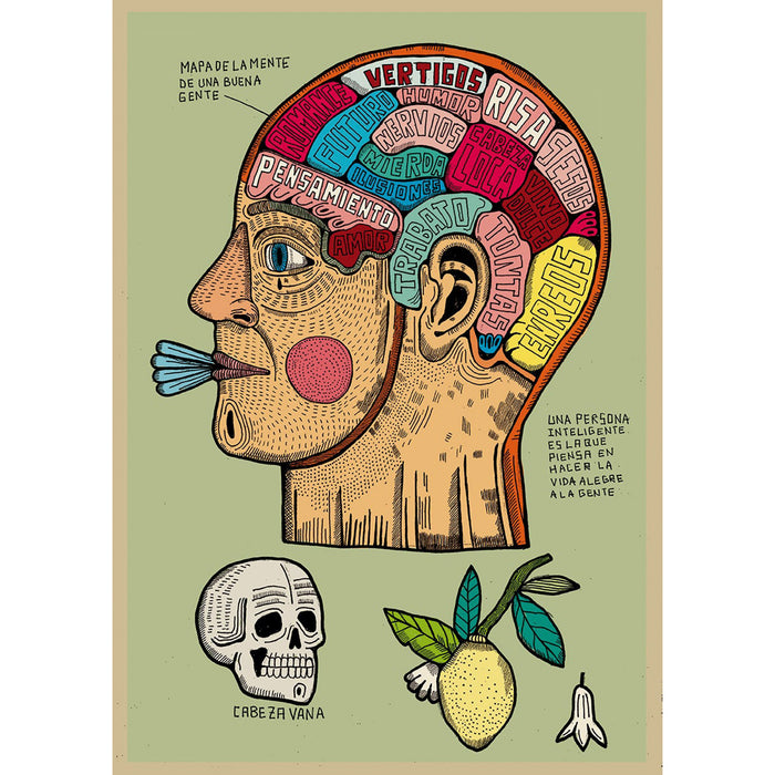 Print de Asís Percales A3 - "Mapa de la mente de la buena gente"