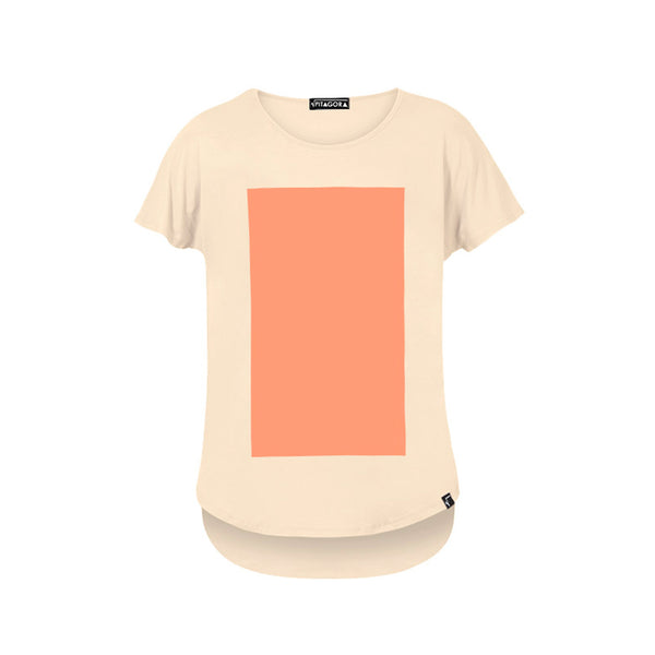 Camiseta Pitagora - Quadrilateral beige coral