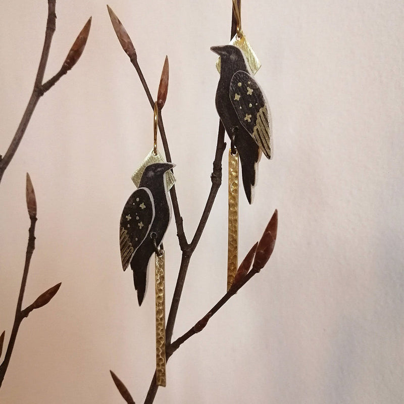 Pendientes de madera Pura Garra - Raven