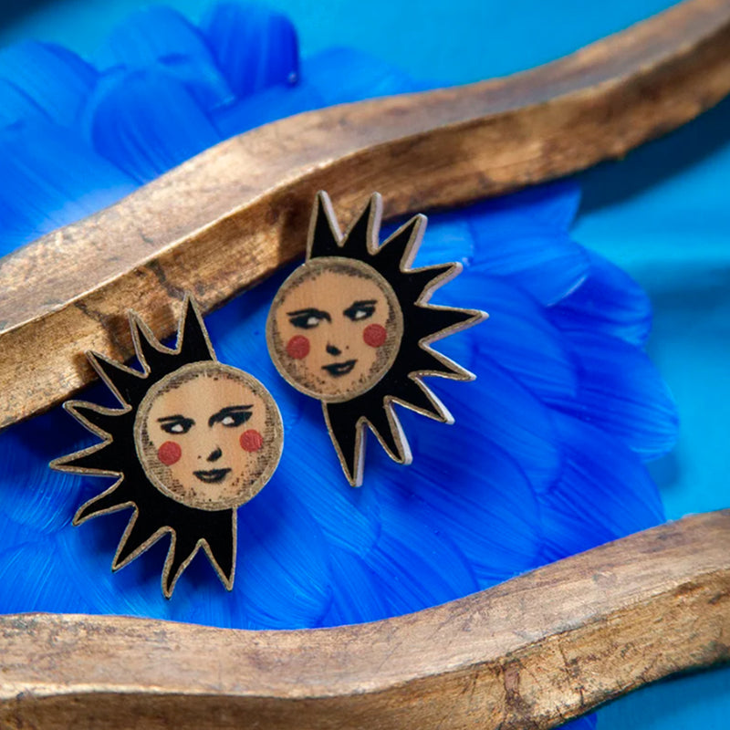Pendientes de madera Pura Garra - Sol