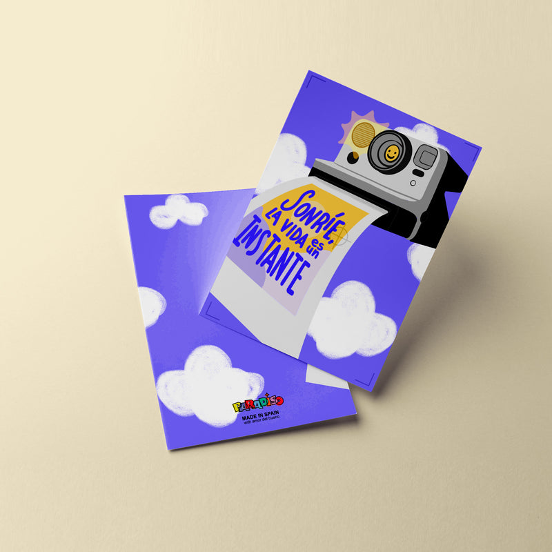 Postal - "Sonríe, la vida es un instante"