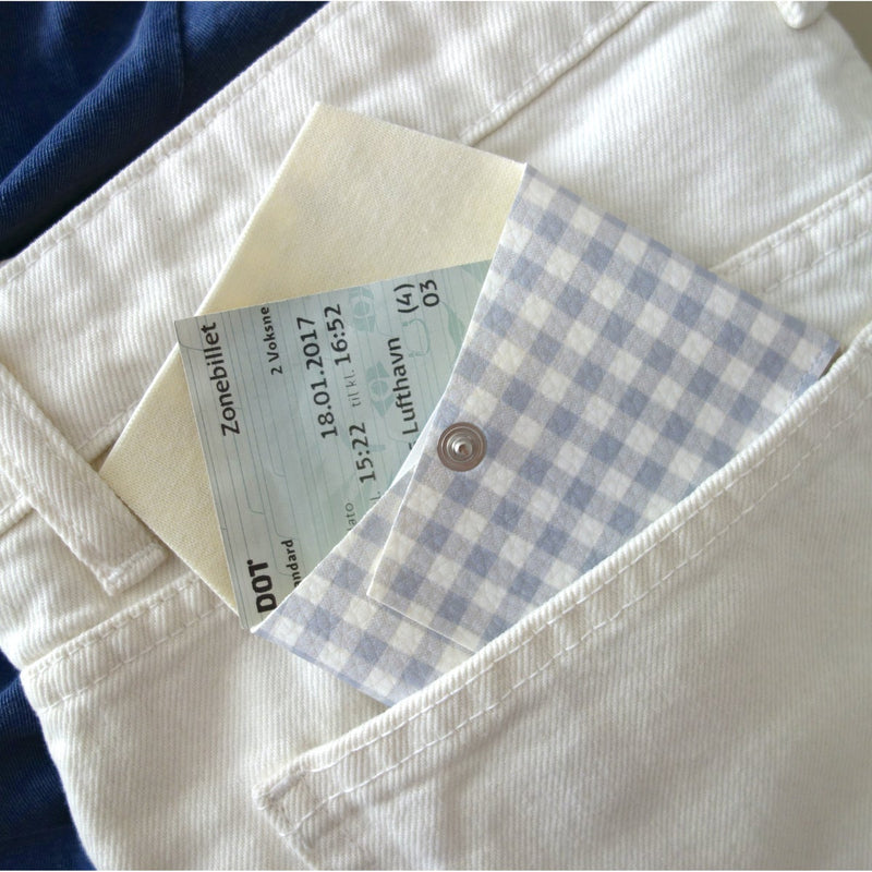 Tarjetero - Vichy azul