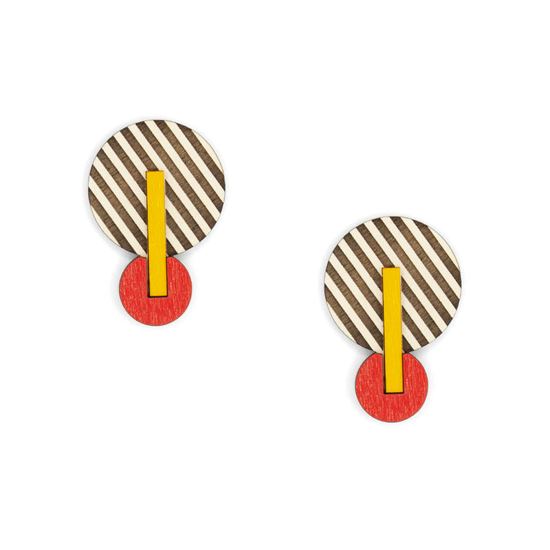 Pendientes Materia Rica - Two circles & a bar